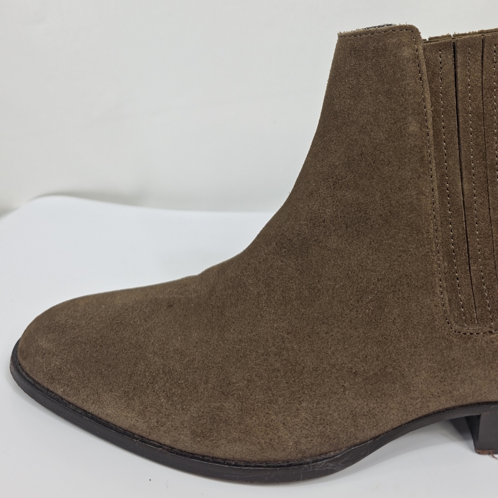 AllSaints Suede Chelsea Boots Tan Elastic Panel Pull On Size 44 US 11 - Picture 10 of 15